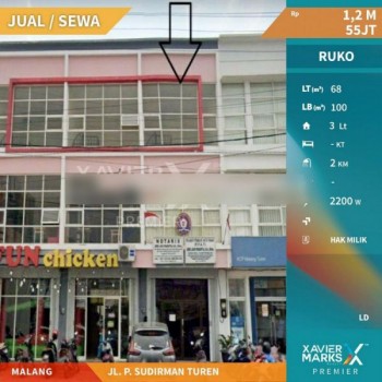 Disewakan Ruko Jalan P Sudirman Turen Malang #1