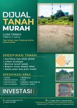 Dijual Tanah Murah ± 2 Ha Tepi Jalan Raya Tanjung Enim, Muara Enim #1