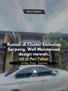 For Rent Rumah Di Cluster Exclusive Serpong. Harga Masih Affordable Banget #1