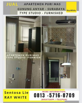 Dijual Apartemen Puri Mas - Gunung Anyar - Surabaya - Type Studio Full Furnished - Strategis Dekat Merr #1