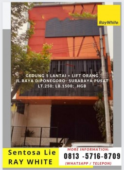 Dijual Gedung Raya Diponegoro -surabaya Pusat + Lift Orang - Nol Jalan Strategis #1