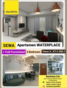 Disewakan Apartemen Waterplace Residence 3 Bedroom Full Furnished Modern- Tower A - View Pool - Siap Huni #1