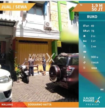 Disewakan Ruko Tengah Kota Dekat Kampus Di Soekarno Hatta Malang #1