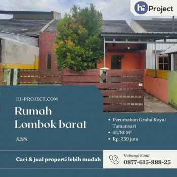 Dijual/over Kredit Rumah Btn Lombok Barat Di Perumahan Graha Royal Tamansari Gunungsari R288 #1