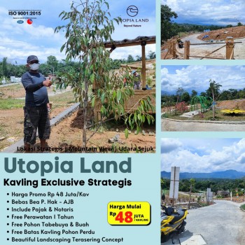 Kavling Utopia Land, Tanah Dengan View Gunung Cantik Harga Murah #1
