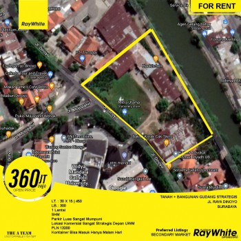 For Rent / Disewakan Tanah + Gudang Dinoyo Surabaya #1