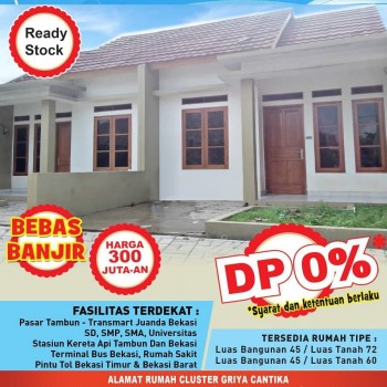 Rumah Cluster Exclusive Siap Huni Tanpa Dp Harga Murah Dekat Stasiun Tambun Bekasi #1