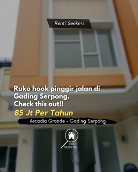 For Rent Ruko Di Gading Serpong. Posisinya Pinggir Jalan Raya Juga Lohhh #1