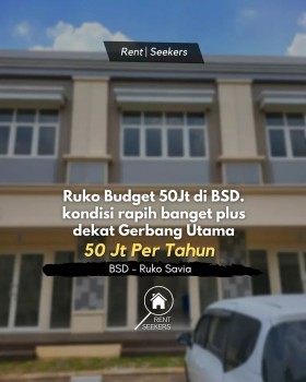For Rent Ruko Budget 50jt Di The Savia Bsd. #1