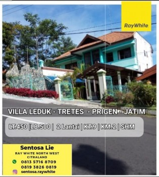 Dijual Villa Leduk Tretes Prigen Pasuruan Jawa Timur  - 9 Kamar Tidur + Carport 6 Mobil - Shm #1