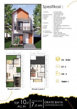 Cluster Premium 2 Lantai  10jt All In Fasilitas Club House Disawangan,depok #1