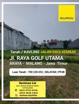 Dijual Tanah Kavling Raya Golf Utama Araya Malang - Jawa Timur - Spesial Row Jalan Kembar #1