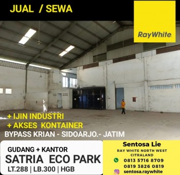 Dijual Gudang Satria Eco Park - Bypass Krian - Sidoarjo + Ada Kantor + Izin Industri #1