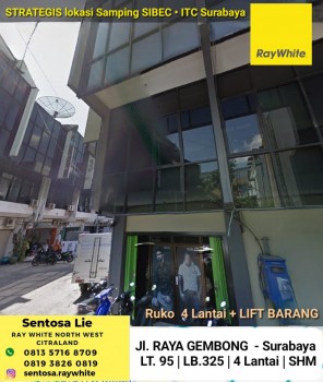 Dijual Ruko Surabaya Pusat Jalan Raya Gembong Strategis Dekat Itc Surabaya , Pasar Atom  Bonus Lift Barang #1