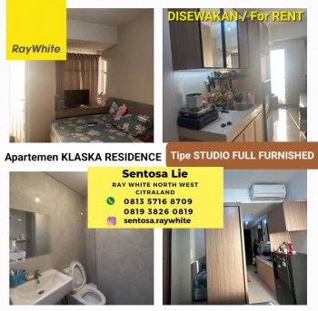 Disewakan Apartemen Klaska Residence Tipe Studio Full Furnished Dekat Royal Plaza , Stasiun Wonokromo #1