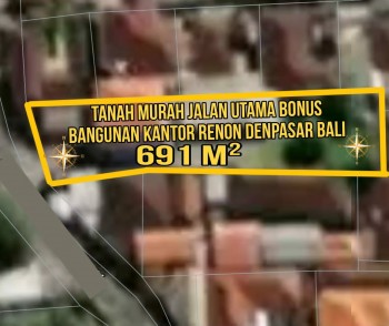 Tanah Murah Jalan Utama Bonus Bangunan Kantor Renon Denpasar Bali #1