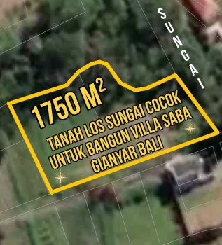 Tanah Los Sungai Cocok Untuk Bangun Villa Saba Gianyar Bali #1