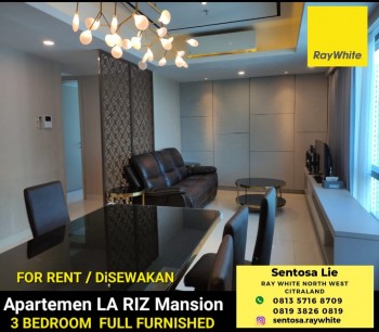 Disewakan Apartemen La Riz Mansion 3 Bedroom Full Furnished Mewah Exclusive Private Lift Akses Pakuwon Mall Surabaya Barat #1