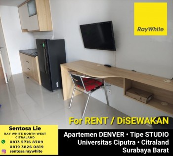 Disewakan Apartemen Denver Tipe Studio Semi  Furnished Selangkah Ke Universitas Ciputra Surabaya #1