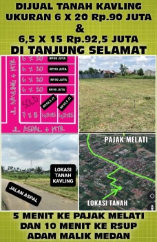 Dijual Tanah Kapling Kavling Di Tanjung Selamat 5 Menit Ke Pajak Melati Medan #1