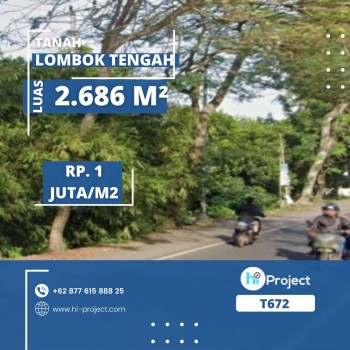 Tanah Lombok Tengah 2,686 M2 Pinggir Jalan Di Pringgarata T672 #1