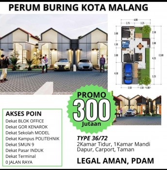 Modern Buring Kota Malang Ready Stok 300 Jutaan #1