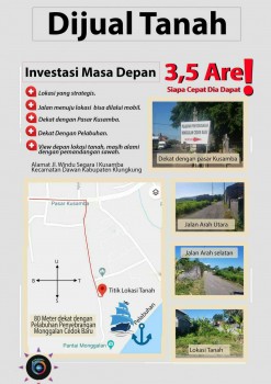 Dijual Tanah Murah Pinggir Jalan View Sawah Dan Dekat Ke Pantai Monggalan  Klungkung Bali #1