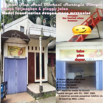 Rumah Siap Huni Strategis Di Pinggir Jalan Dengan Ruang Mezzanine Harga Terjangkau Hanya 200 Juta-an #1