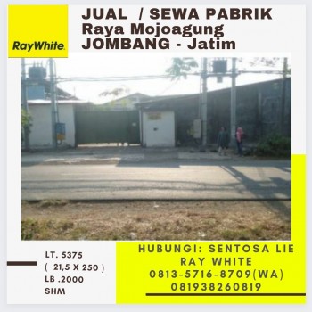 Jual Pabrik + Tanah Raya Mojoagung - Jombang - Jawa Timur #1