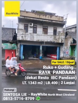 Dijual Ruko + Gudang Raya Pandaan - Pasuruan- Jatim  - Luas  1334 M2 - Strategis Dekat Restoran Ibc Pandaan #1